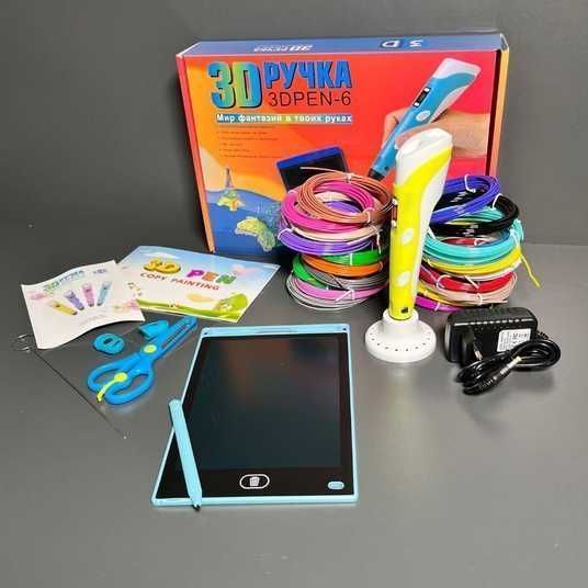 Набір для творчості 3D 3D ручка Pen-6 c LCD дисплеєм + графічний планшет + трафарети + 100 м пластику в комплекті M15846 фото