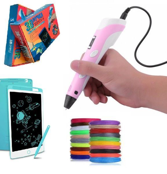 Набір для творчості 3D 3D ручка Pen-6 c LCD дисплеєм + графічний планшет + трафарети + 100 м пластику в комплекті M15846 фото