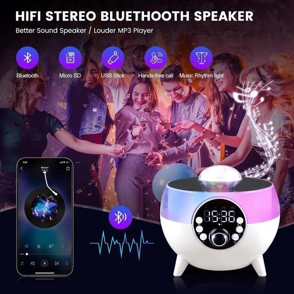 Портативна Bluetooth колонка з RGB-підсвічуванням, бездротова колонка з диско-кулею на ніжках BLTH-0322 Jam7111 фото