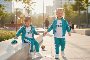 Костюм 3-ка з футболкою "Пум" бірюза 111150/ 98 фото