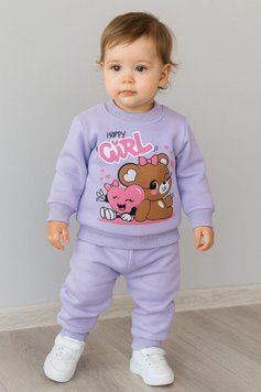 Костюм теплий для дівчинки "Happy Girl" лаванда 1111129/74 фото