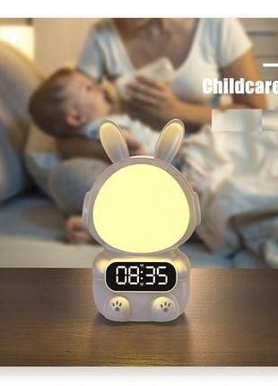 Дитячий годинник із будильником Кролик Rabbit clock with LIGHT WHITE 2127637 фото