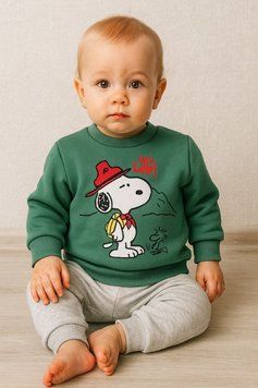 Костюм теплий для хлопчика "Снуп" зелений 2222241/74 фото