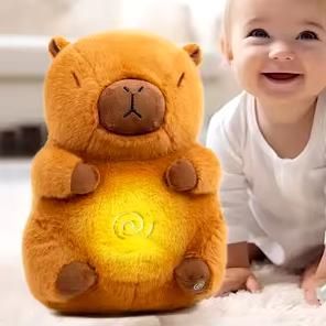 Білий Інтерактивна дихаюча Капібара Snuggle Pulse CapyBuddy 30 см м'яка плюшева іграшка 6260151-B/1 фото