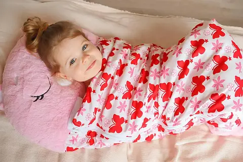Кошеня Дитячий спальний мішок на блискавці 3 в 1 іграшка подушка спальник та вбудована подушка G7712 фото