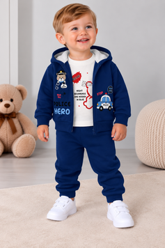 Костюм 3-ка з лонгслівом "Police Hero" синій 111418/74 фото