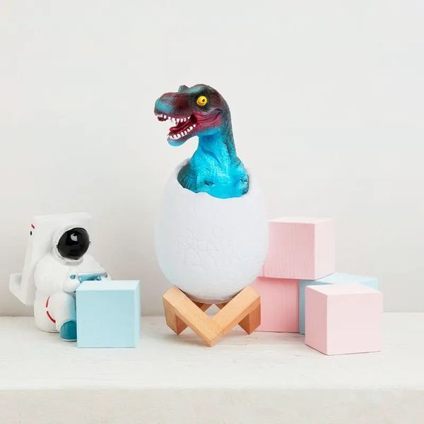 Дитячий світильник SUNROZ 3D Dinosaur Lamp лампа-нічник "Динозаврик у яйці" з пультом ДУ 205000000 фото