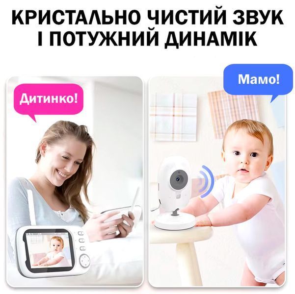 Відеоняня з дисплеєм для мами та дітей для спостереження камера та аудіо зв'язок ABM600 MAX77 фото